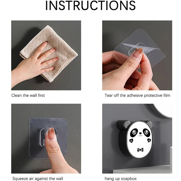 Happyclick Panda Soap Box – Waterproof Wall-Mounted Flip-Top Holder