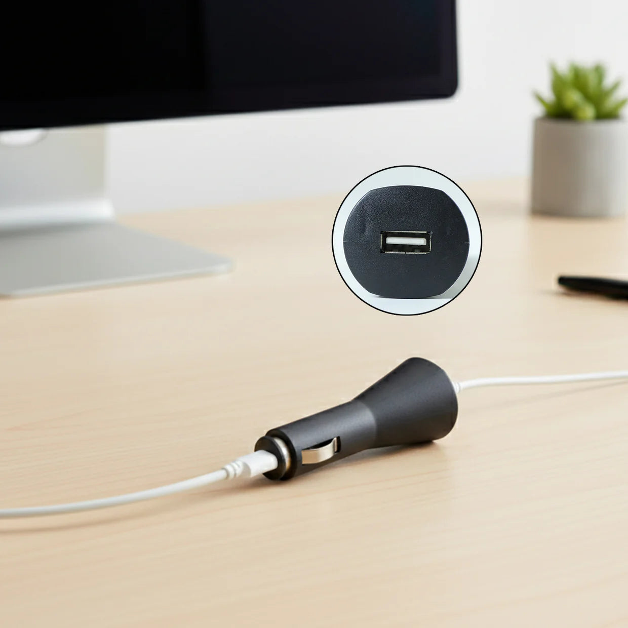 Happyclick 12V Single USB Car Charger Adapter for Mobile Charging (1 Pc) - HappyClick