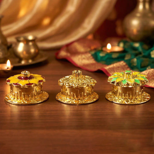 Happyclick Decorative Golden Kankavati (1 Pc, Mix Design)