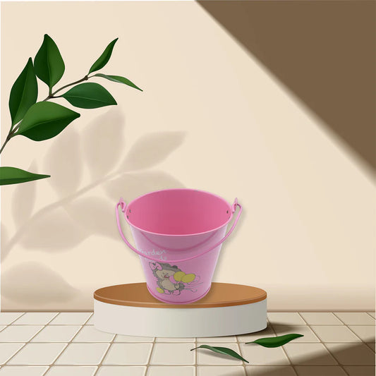 Happyclick Small Metal Bucket for Plants & Decor (1 Pc, With Handle)d