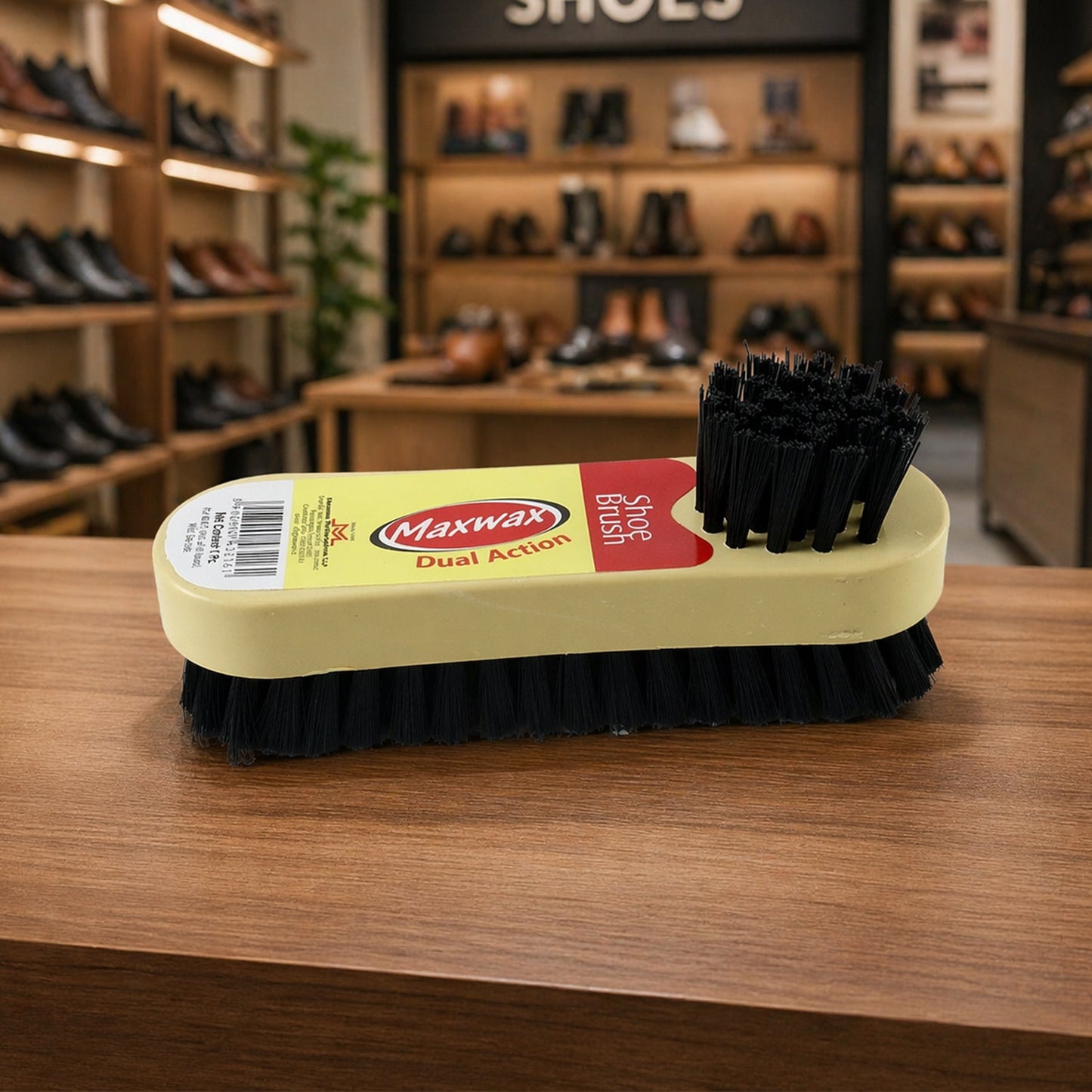 Maxwax dual action shoe cleaning brush tool for daily footwear maintenance.