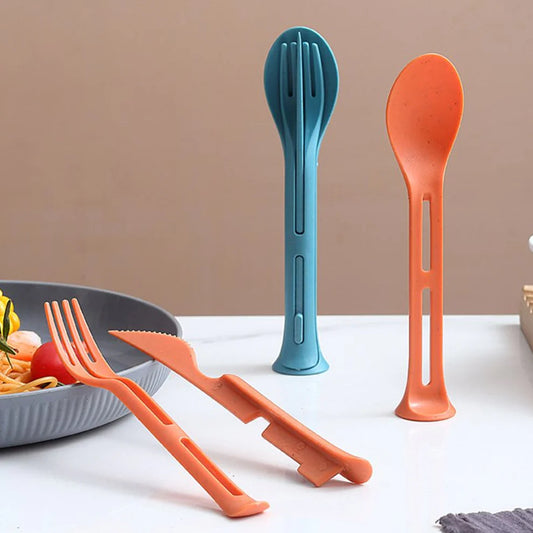 Happyclick 3 in 1 Reusable Spoon, Knife Forks Tableware, Spoon (3 Pcs Set) - HappyClick