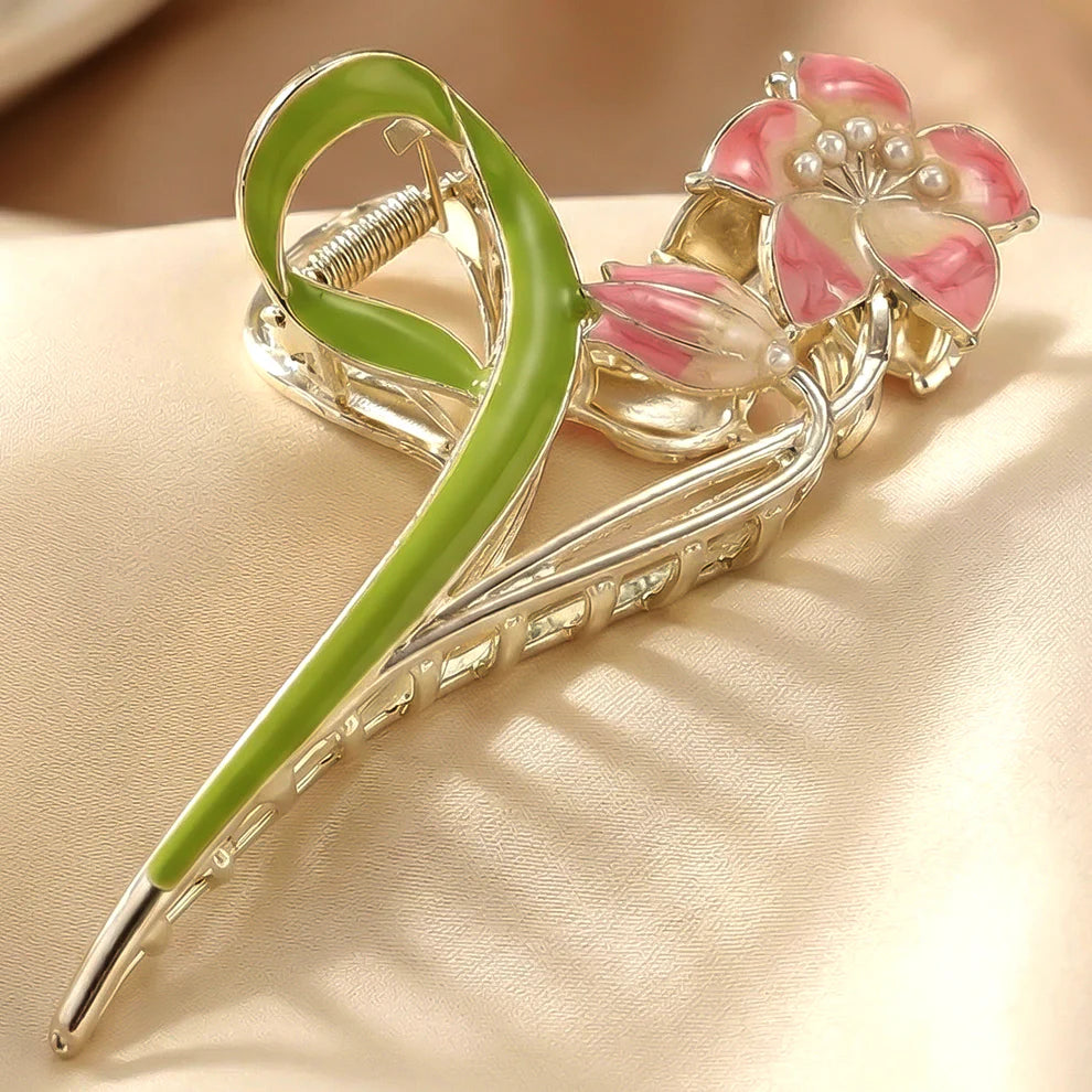Happyclick Elegant Floral Decorative Hair Claw Clip (1 Pc) - HappyClick