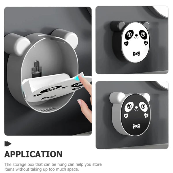 Happyclick Panda Soap Box – Waterproof Wall-Mounted Flip-Top Holder