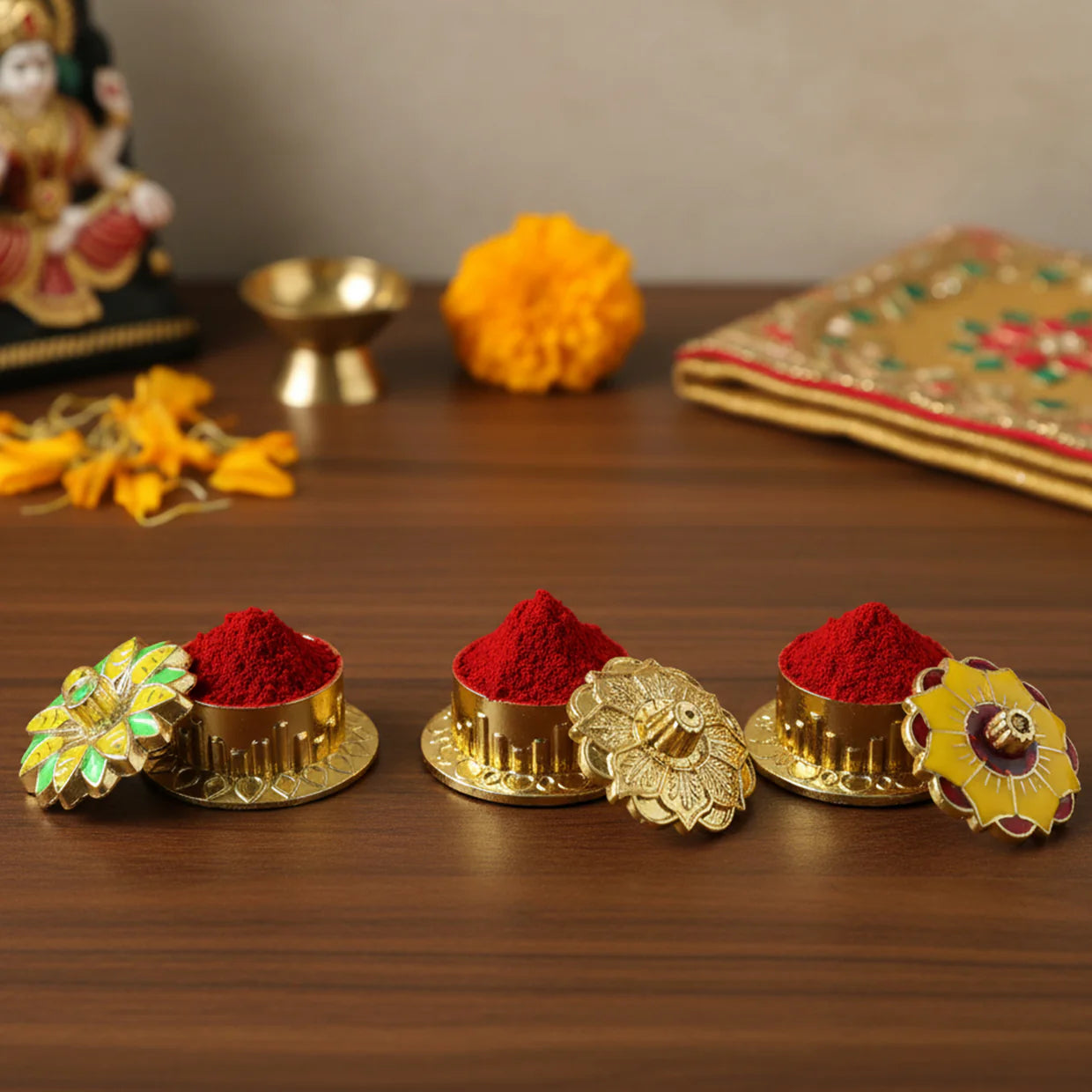 Happyclick Decorative Golden Kankavati (1 Pc, Mix Design)