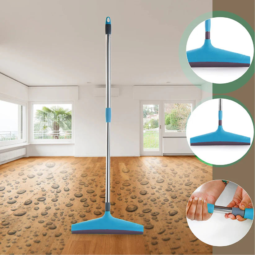 Happy click Adjustable Bathroom / Floor Stainless Steel Rod Wiper, Plastic Floor Wiper - HappyClick