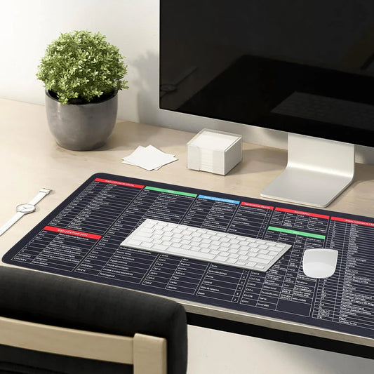 Mat of Shortcut Keyboard Mouse Pad Mat Mouse Pads for Desk Quick Key Super Large Anti-slip Keyboard PadHappyclick  Desk Accessories Desktop Mouse Pad Office Oversized Big Mouse Pad Rubber (80—30 Cm) - HappyClick