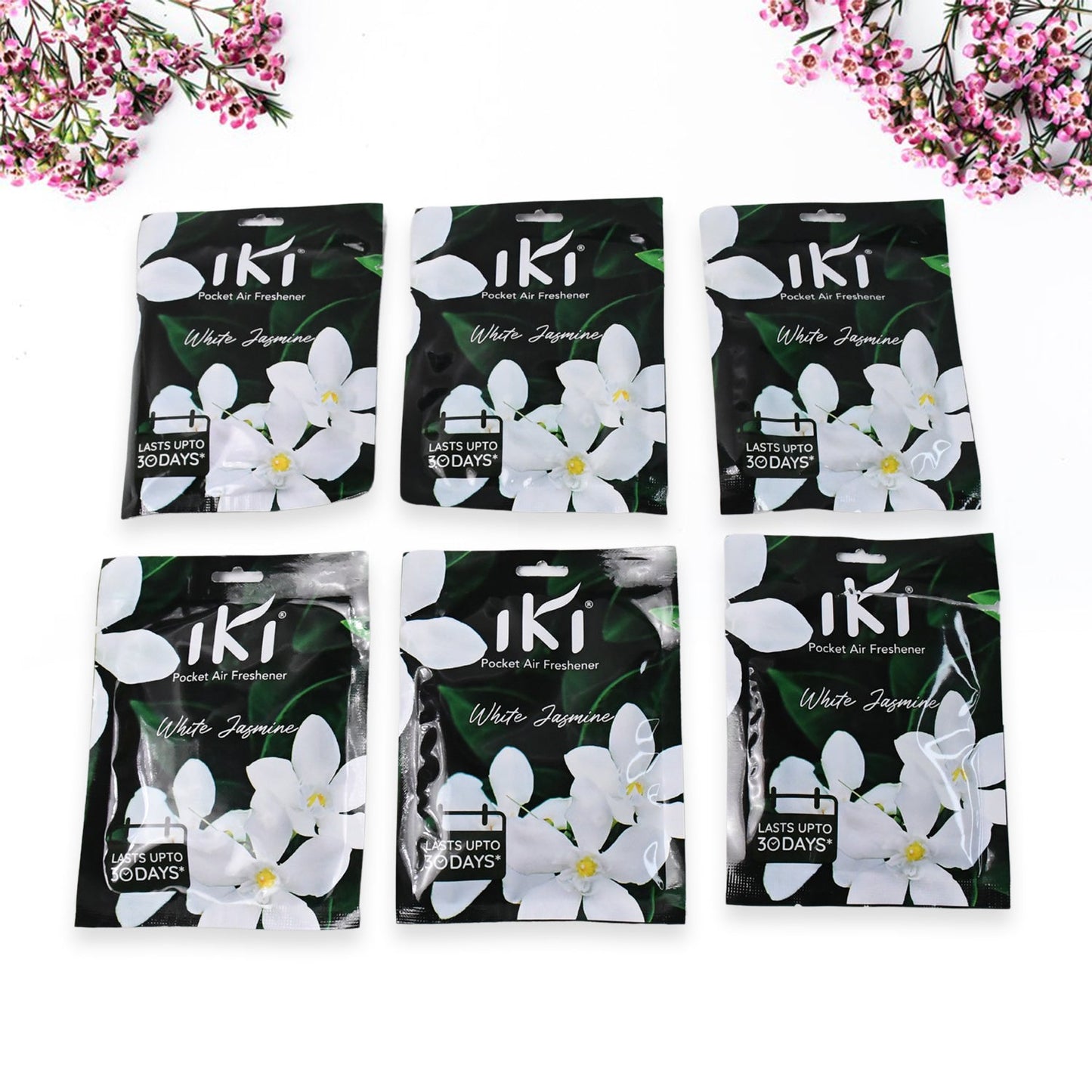 Assorted packaging of IKI Pocket Air Freshener mix flavor packs