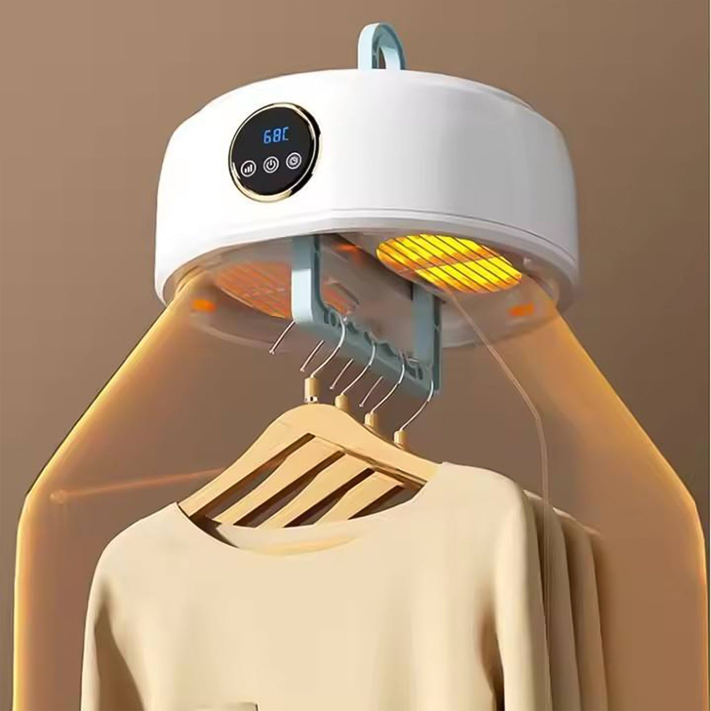 Quick drying process with portable clothes dryer in small space