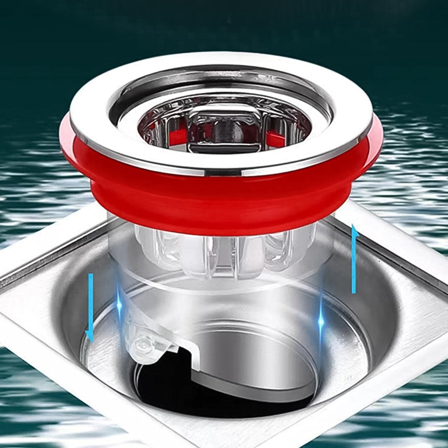 Plastic floor drain with durable silicone rubber sealing ring