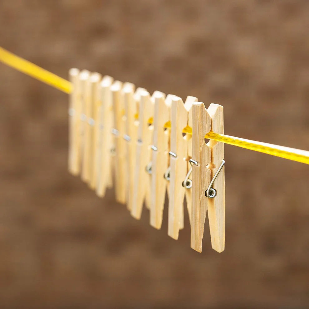 Happyclick Heavy Duty Bamboo Wooden Cloth Clips / Pegs (10 Pcs Set) - HappyClick