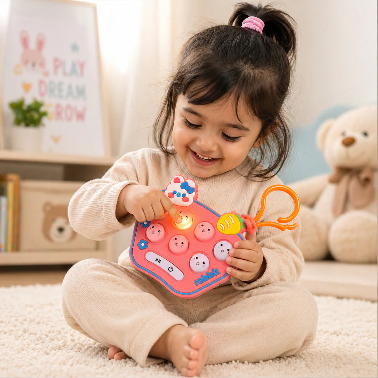 Happyclick Cute Cartoon Music Push Button Toy Keychain with Sound (1 Pc, Mix Design)