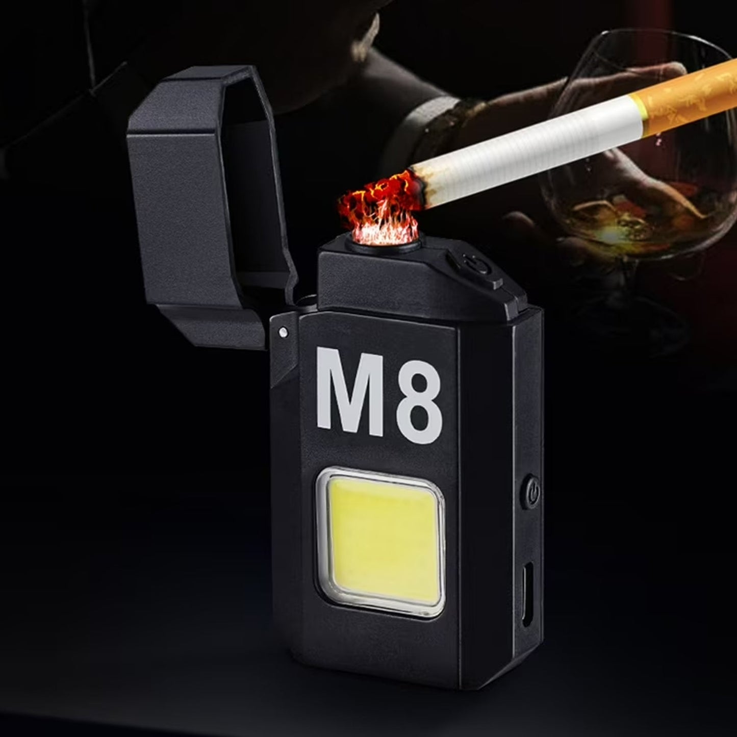 Portable mini torch lighter emitting bright LED beam for outdoor use