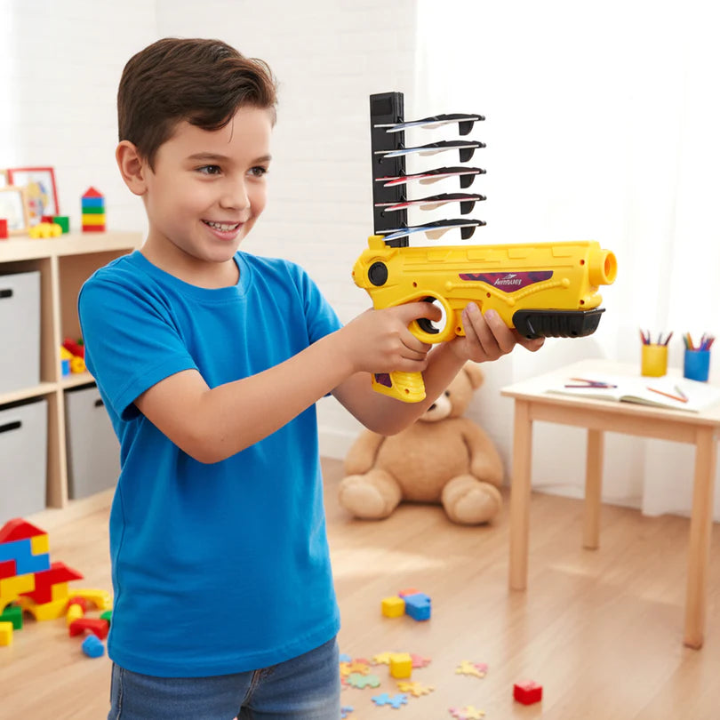 Happyclick Air Battle Plane Launcher Gun Toy for Kids – Foam Glider Set (1 Set) - HappyClick