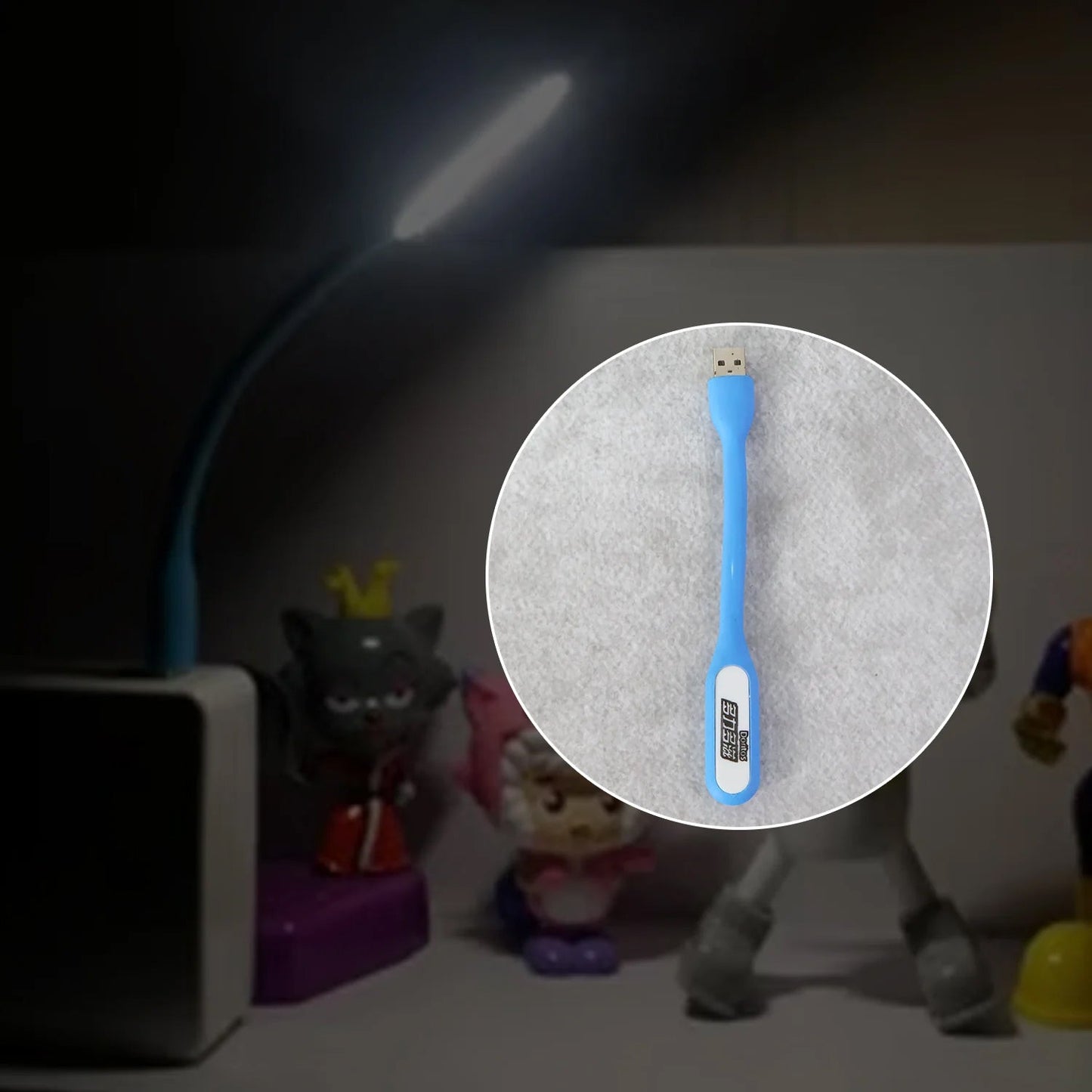 Smartphone compatible USB fan and light accessory set