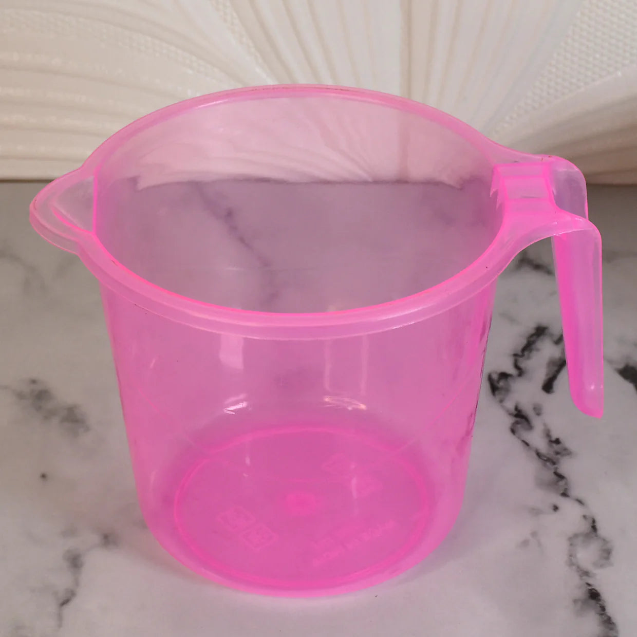 Happyclick Plastic Round Transparent Bath Water Mug (1 Pc / 1200 ML / Mix Color) - HappyClick