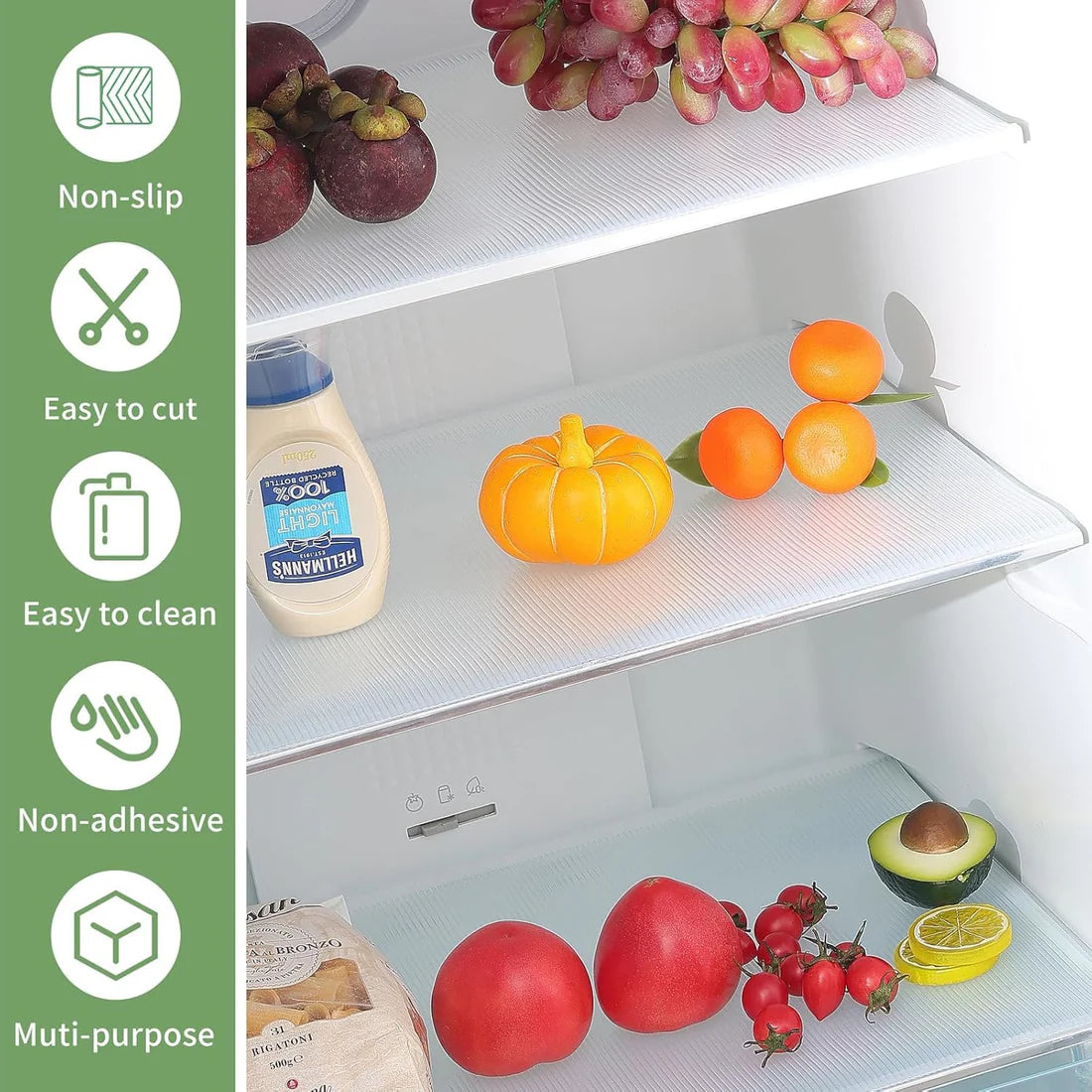 Happyclick Refrigerator Mat – Transparent Plastic Shelf Liner 45x29 cm