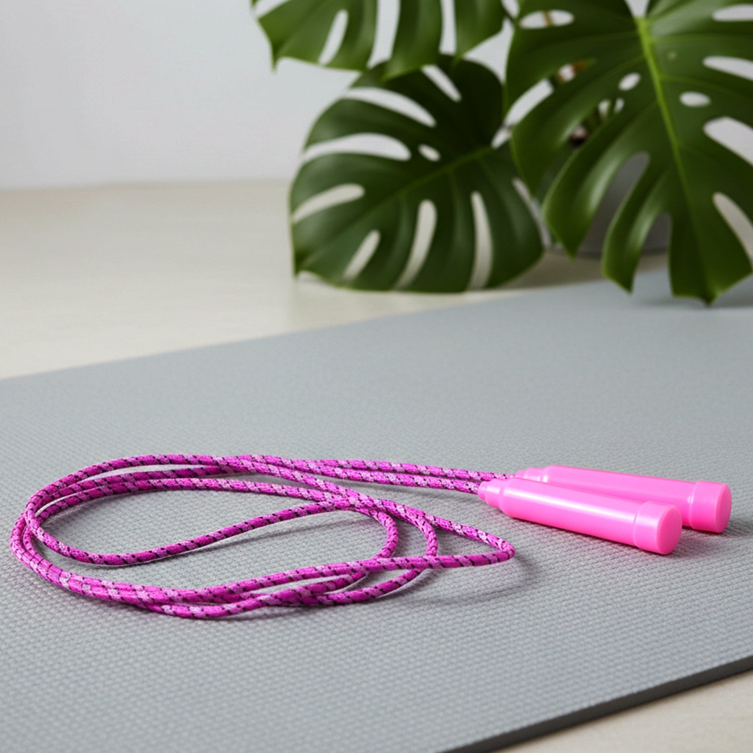 Fitness jump rope being used for cardio exercise and agility training