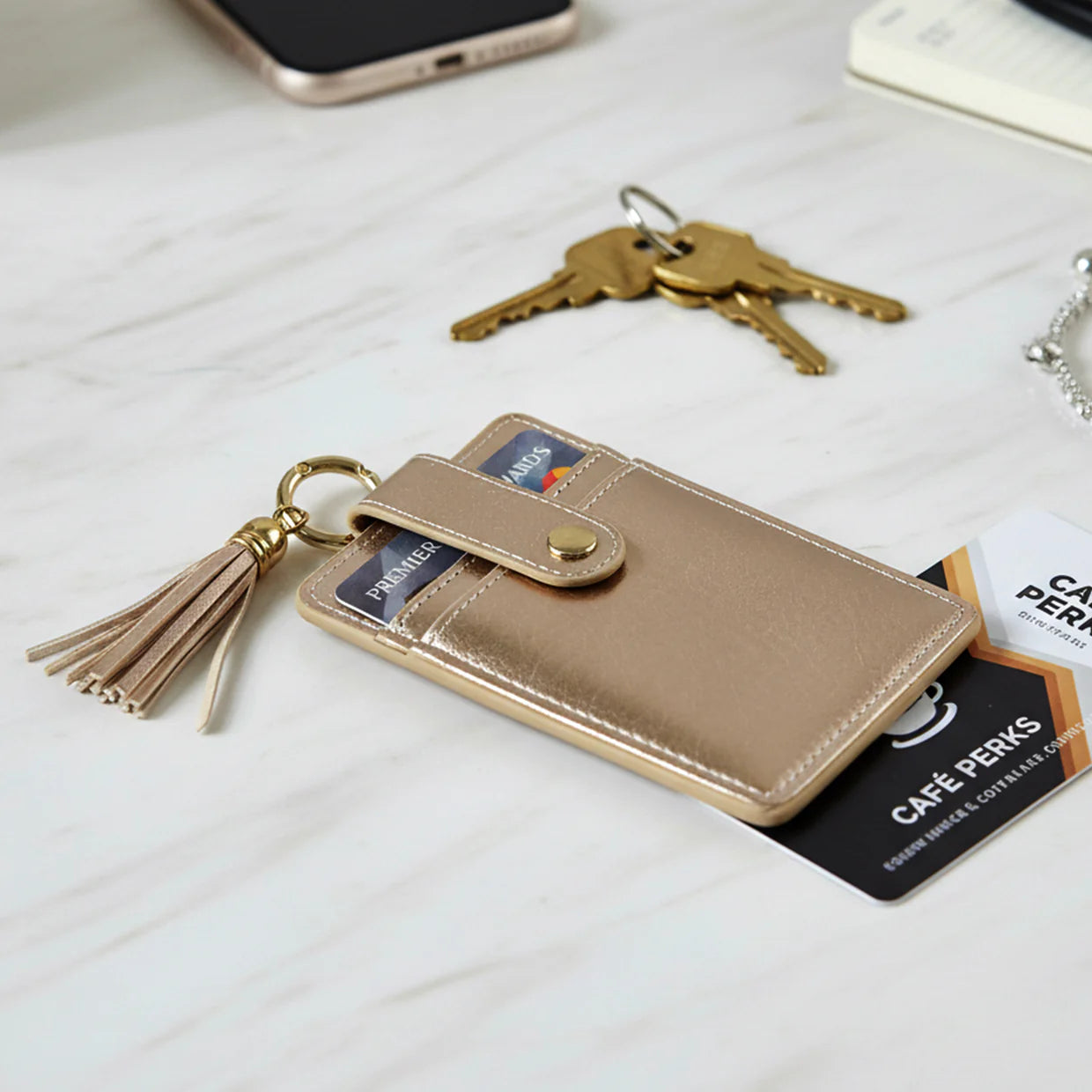 Happyclick PU Leather Card Holder Wallet with Button Strap (1 Pc)