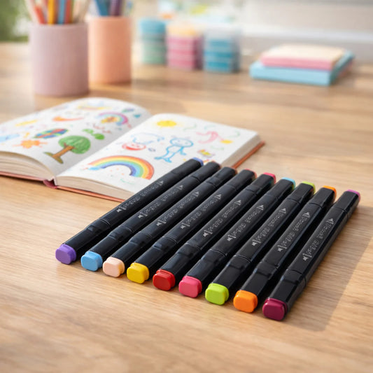 Happyclick 24 Pc Dual Tip Sketch Marker Pen Set With Storage Pouch