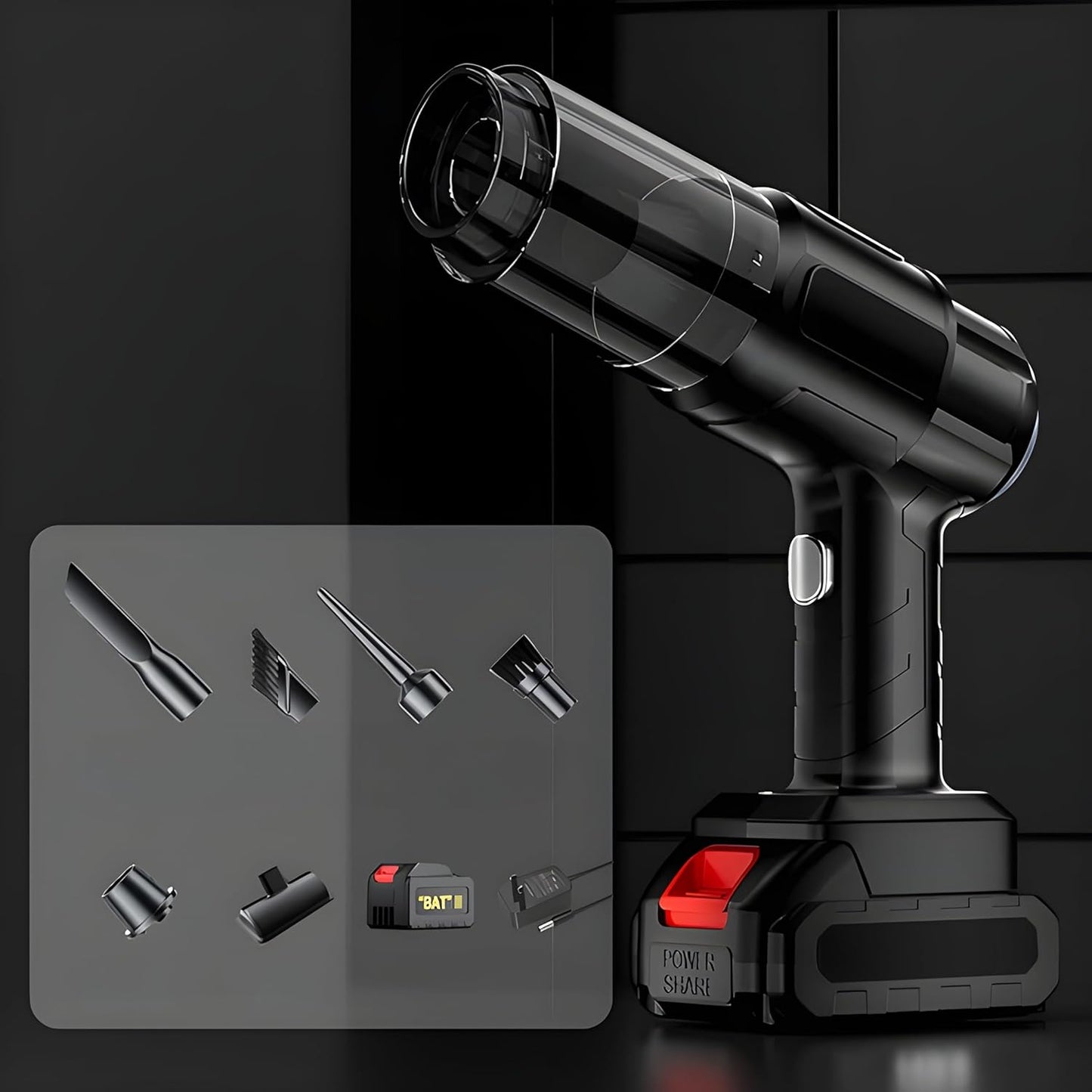 Ergonomic handheld vacuum cleaner, showcasing its compact size and easy grip.