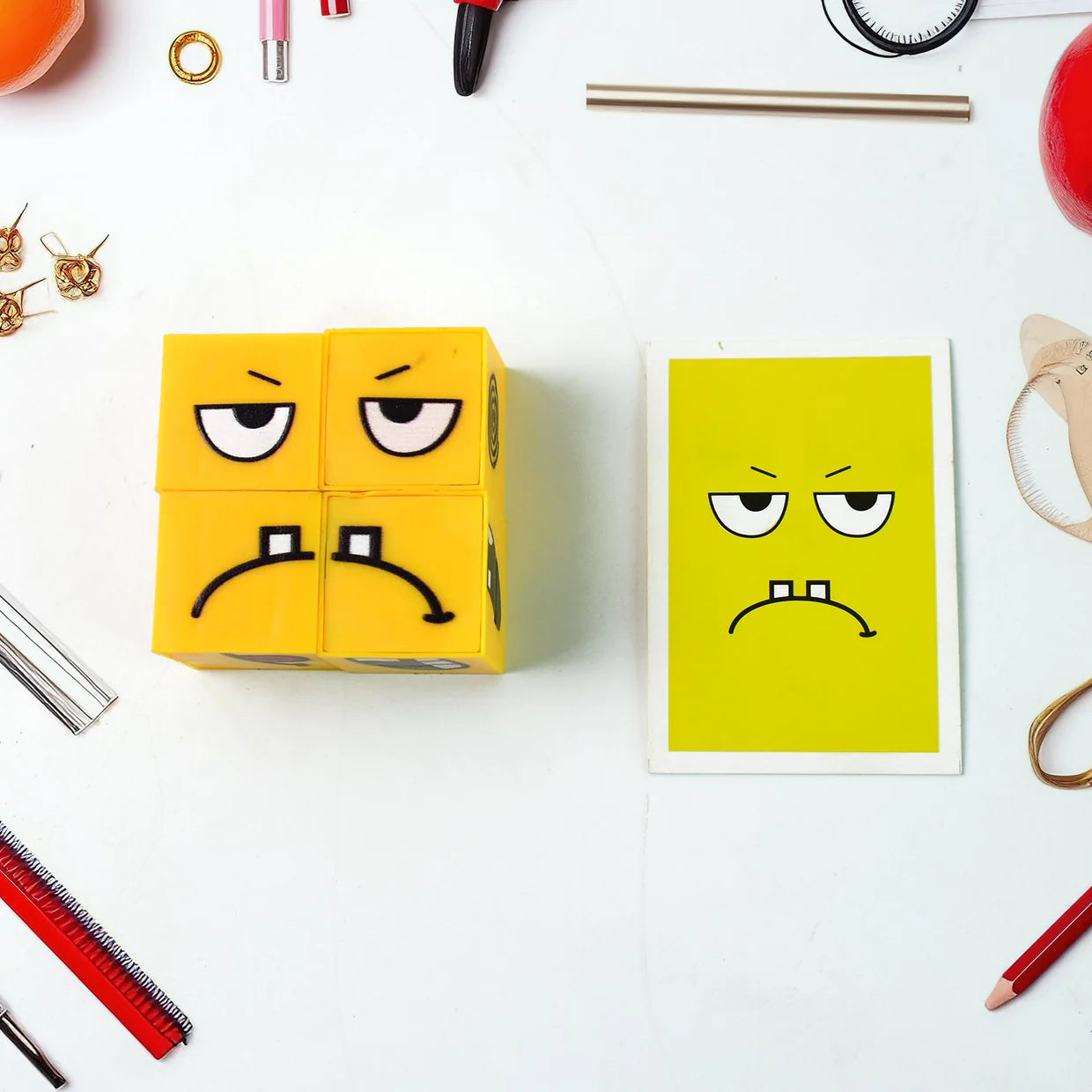 Happyclick Educational Face Expression Changing Puzzle Cube Toy Set - HappyClick