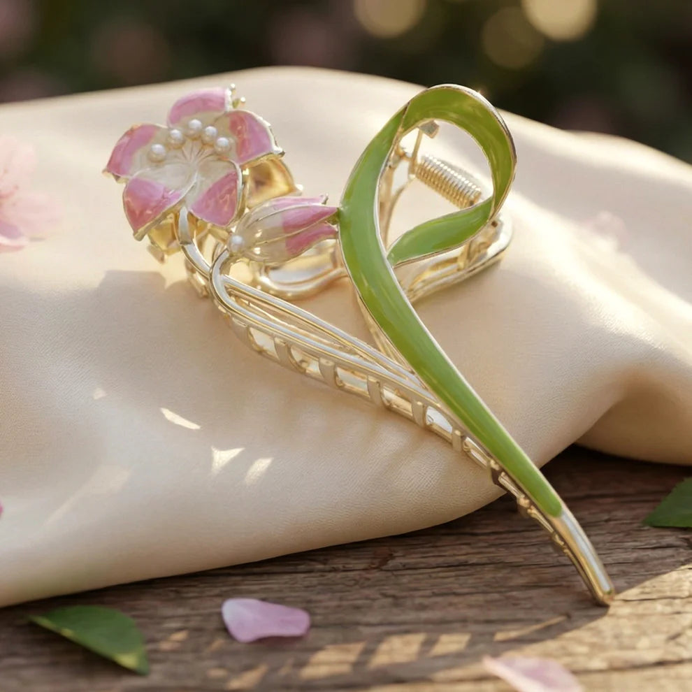 Happyclick Elegant Floral Decorative Hair Claw Clip (1 Pc) - HappyClick
