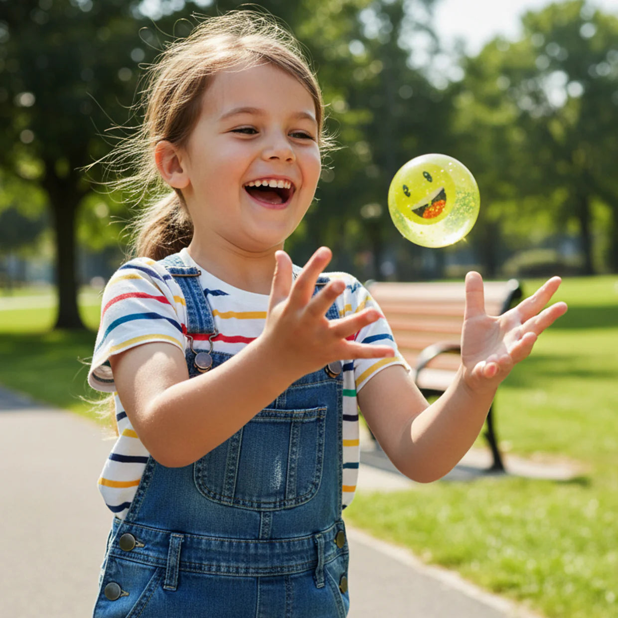 Happyclick Smiley Face Sensory Light Water Ball Toy for Kids (1 Pc)