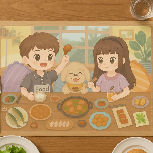 Happyclick Cartoon-Themed Food Table Wall Poster 90x30 cm (1 Pc)