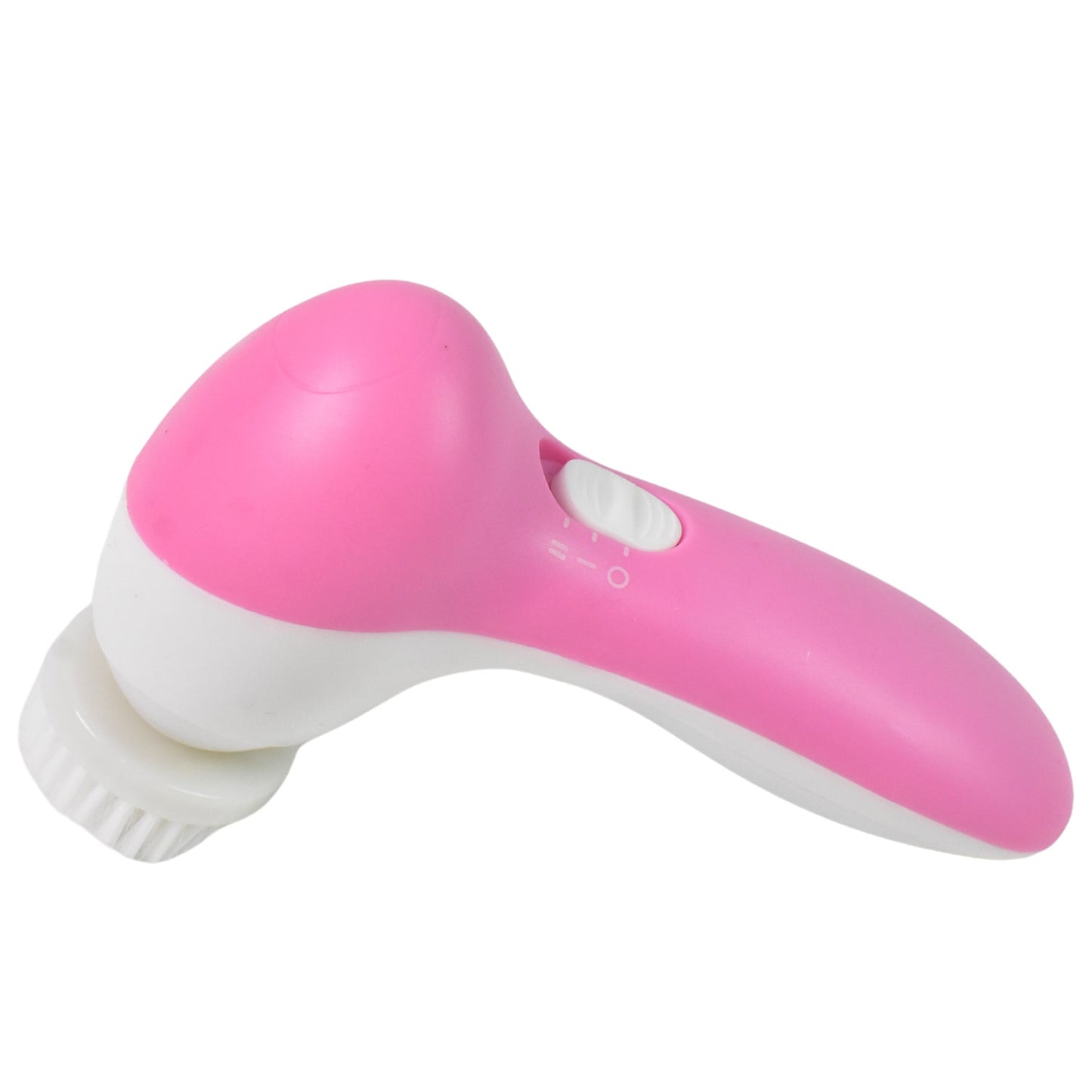 Woman enjoying a spa-like facial massage at home with the beauty brush.