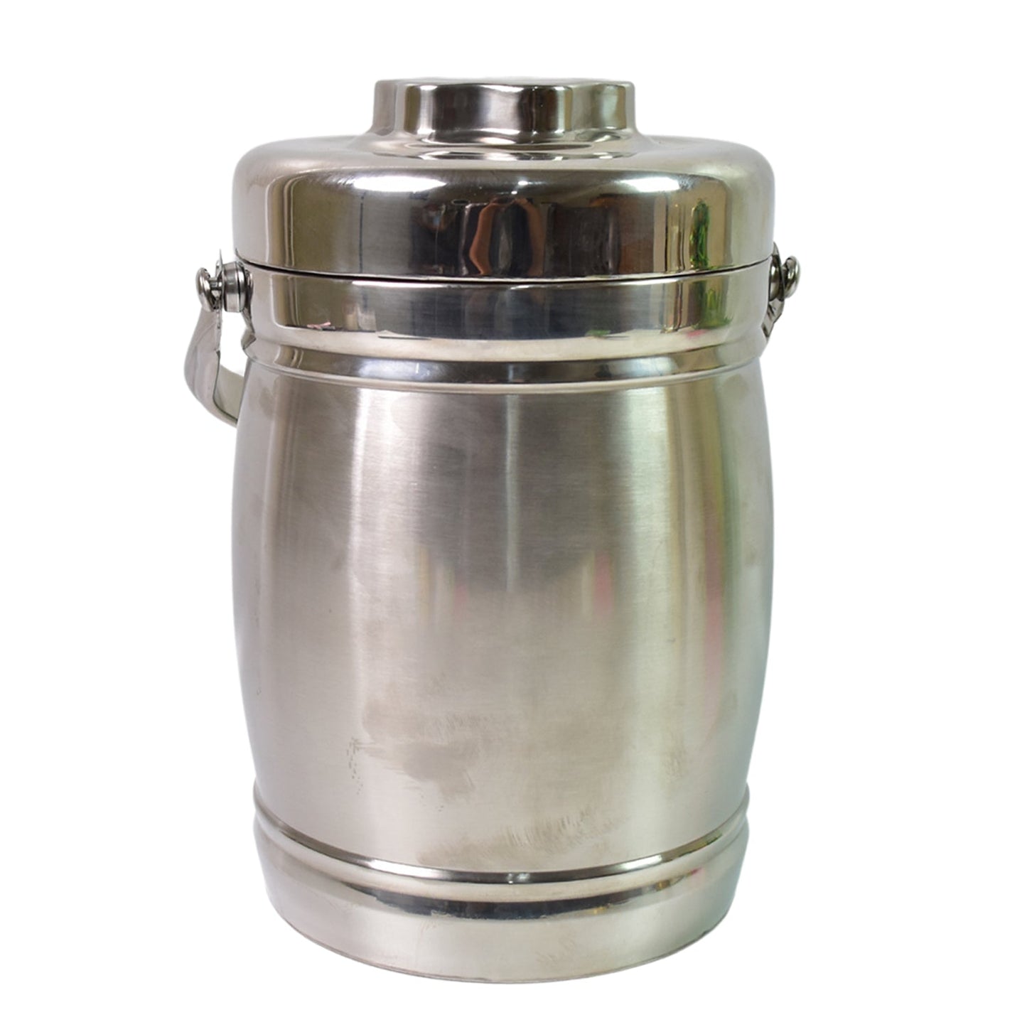 Interior view of the spacious stainless steel lunch box.