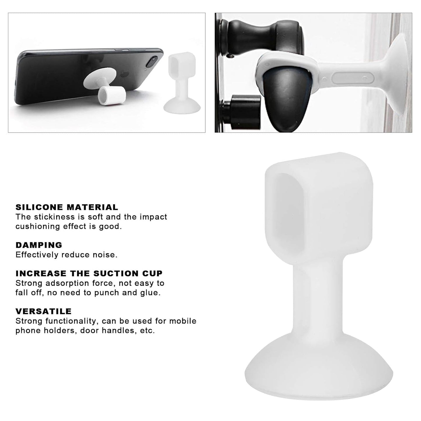 Durable silicone door stopper placed behind door lever to keep door open