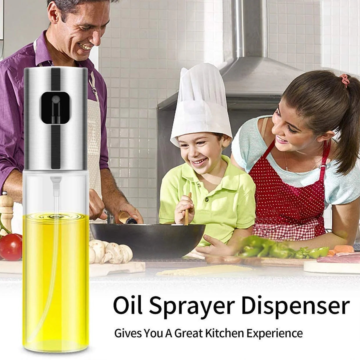 Happyclick Oil Sprayer Dispenser Glass Bottle for Cooking & Multi-Use