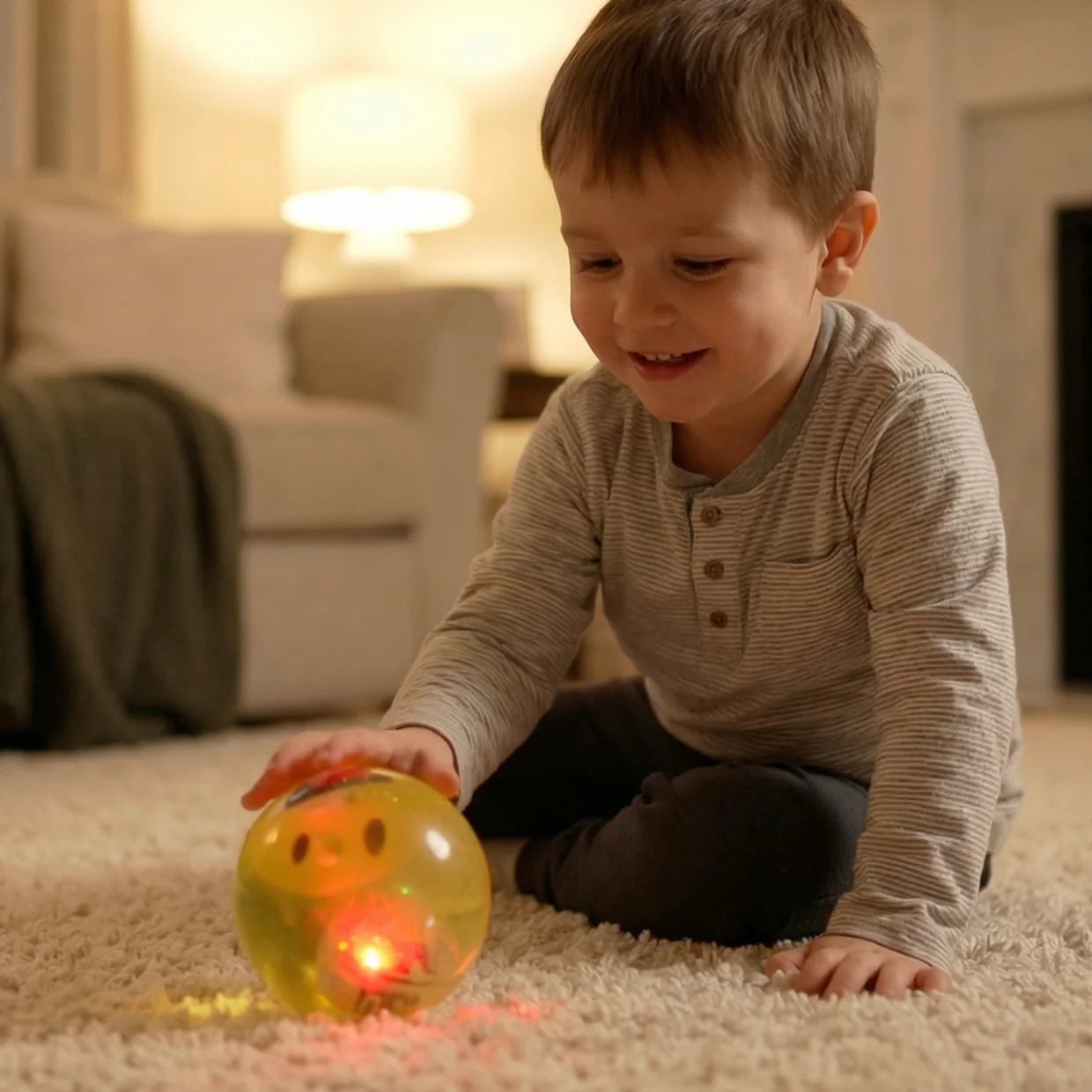 Happyclick Smiley Face Sensory Light Water Ball Toy for Kids (1 Pc)