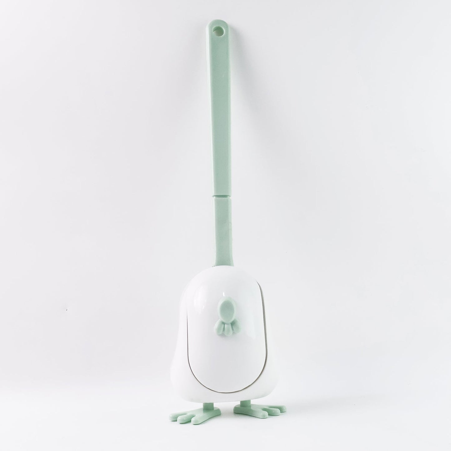 Curved silicone toilet brush designed for deep cleaning