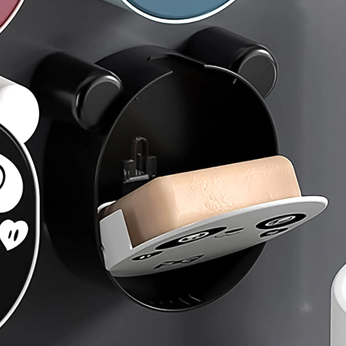 Happyclick Panda Soap Box – Waterproof Wall-Mounted Flip-Top Holder