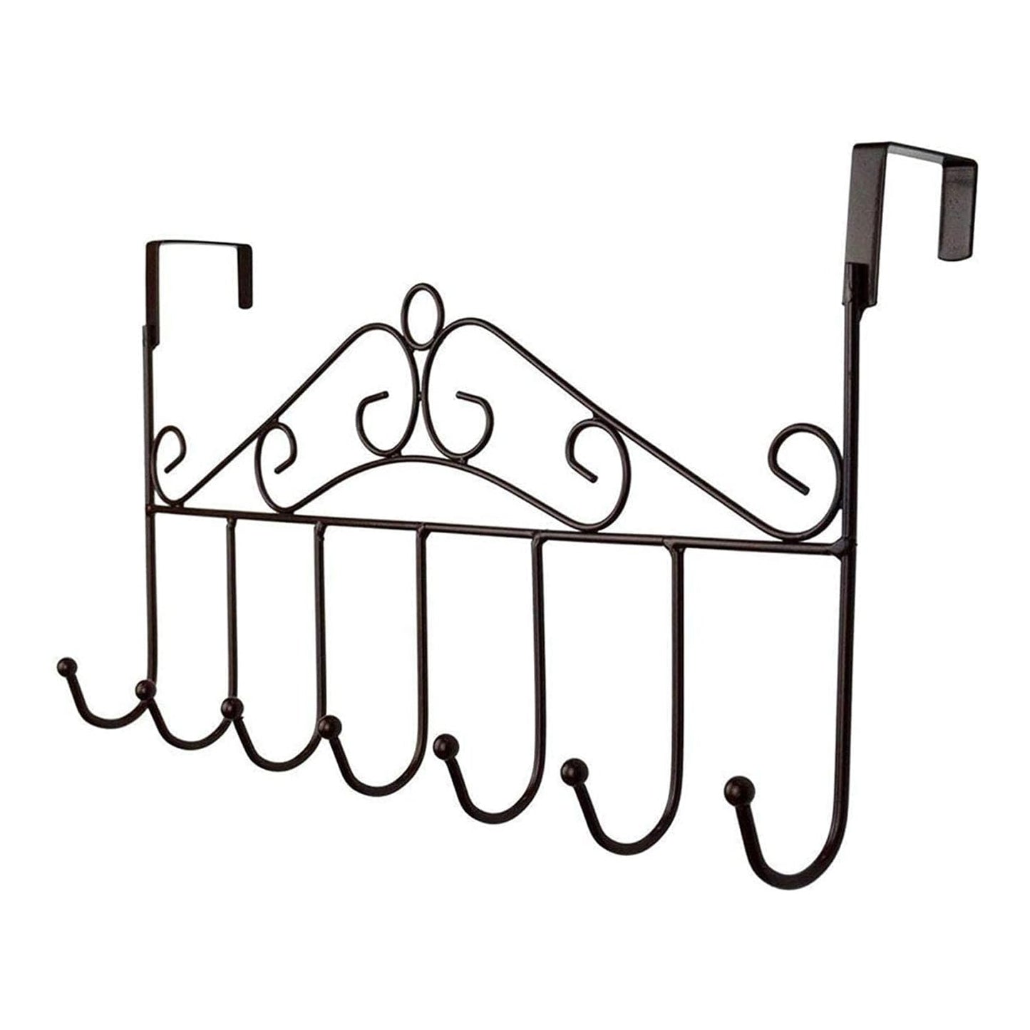 Side profile of the space-saving door hanger rack, showing how it fits over a door.