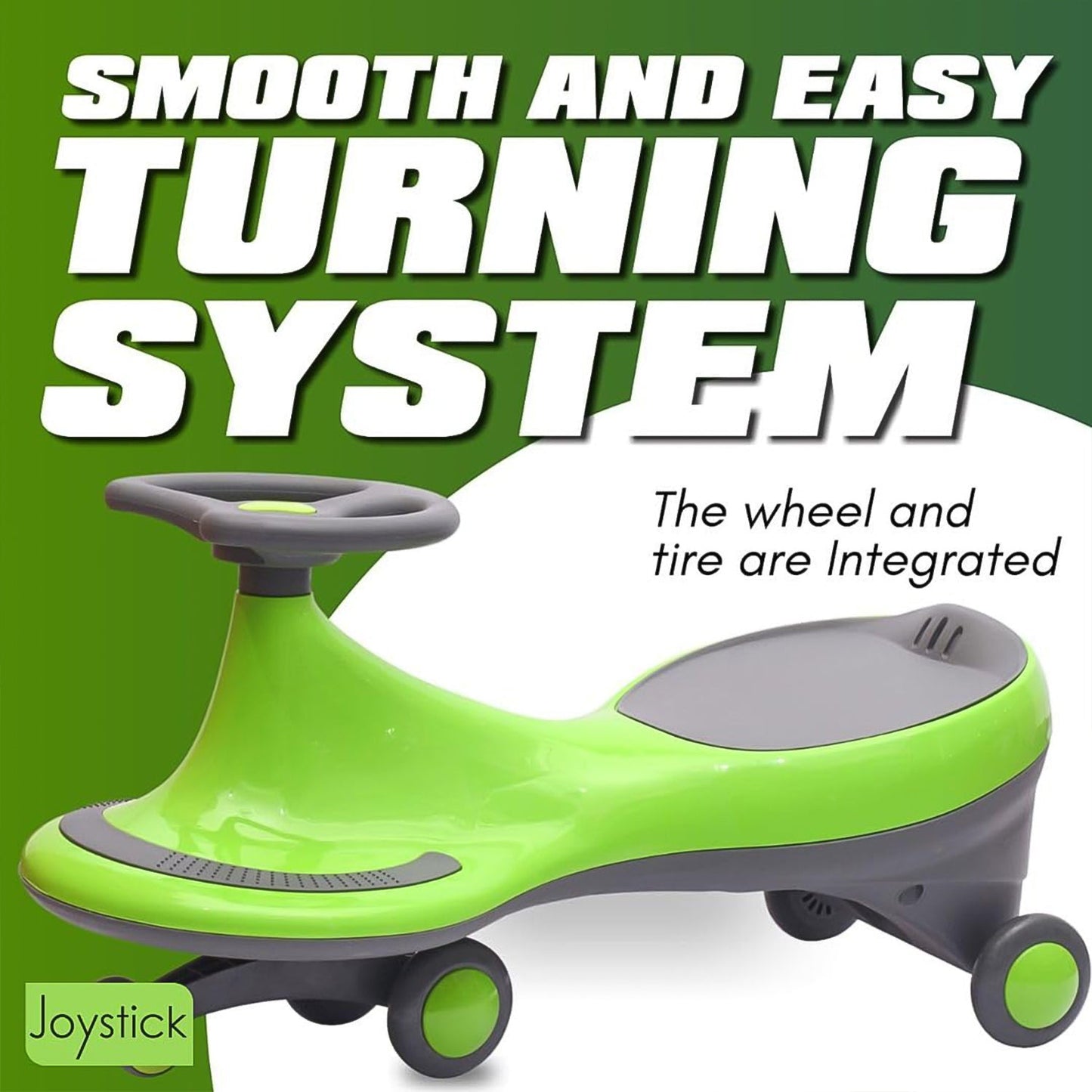 Close-up of butterfly steering wheel on children's ride on toy car