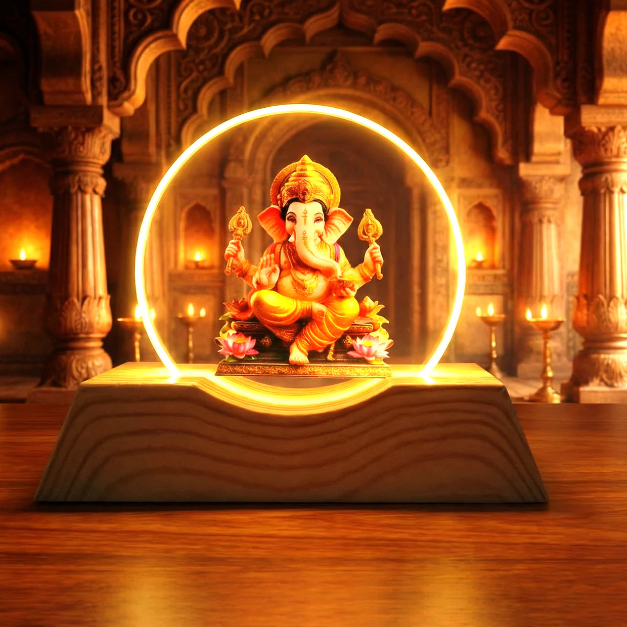 Happyclick Premium 3D Lord Ganesha Acrylic LED Night Lamp (1 Pc) - HappyClick