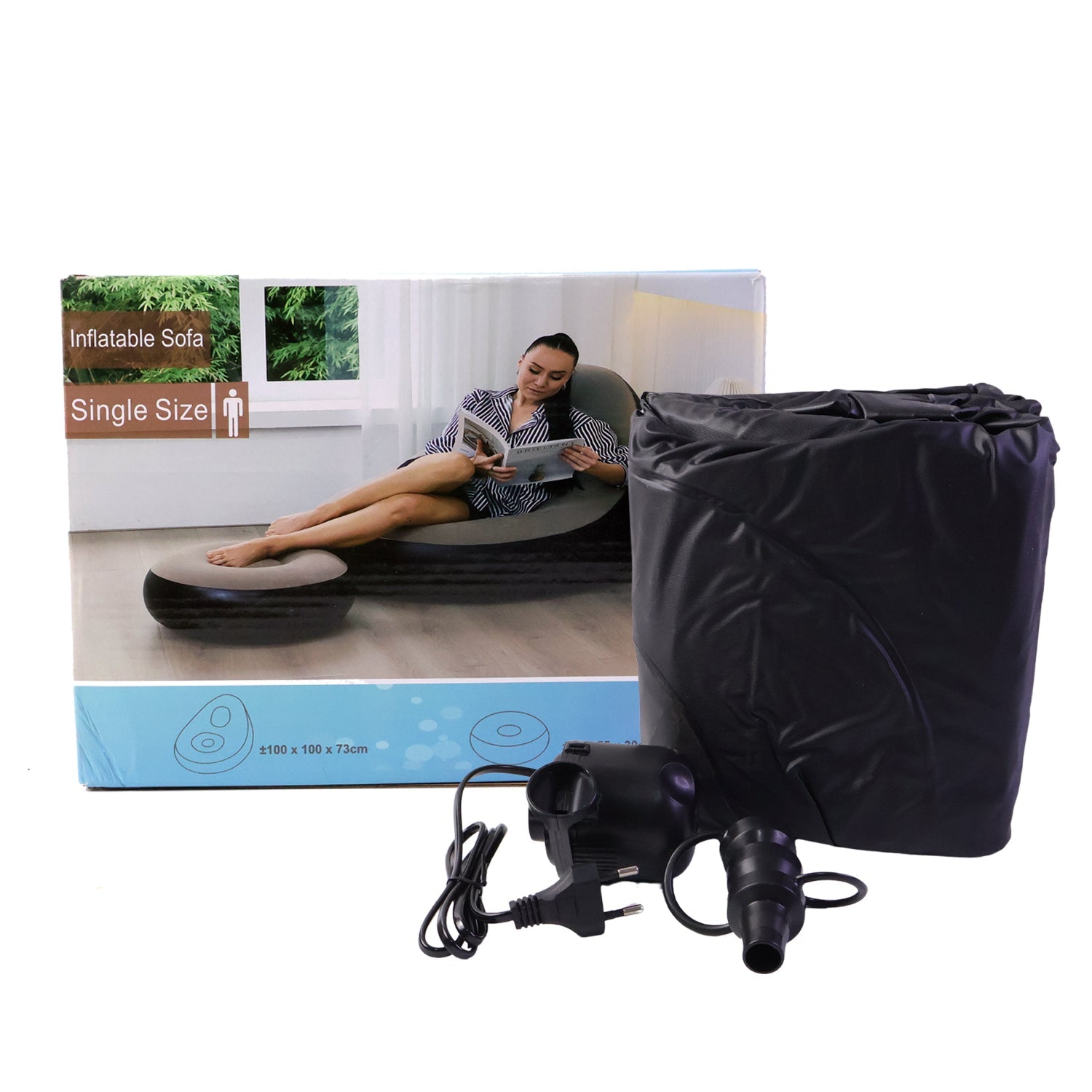 Inflatable sofa in a living room setting for relaxing comfort