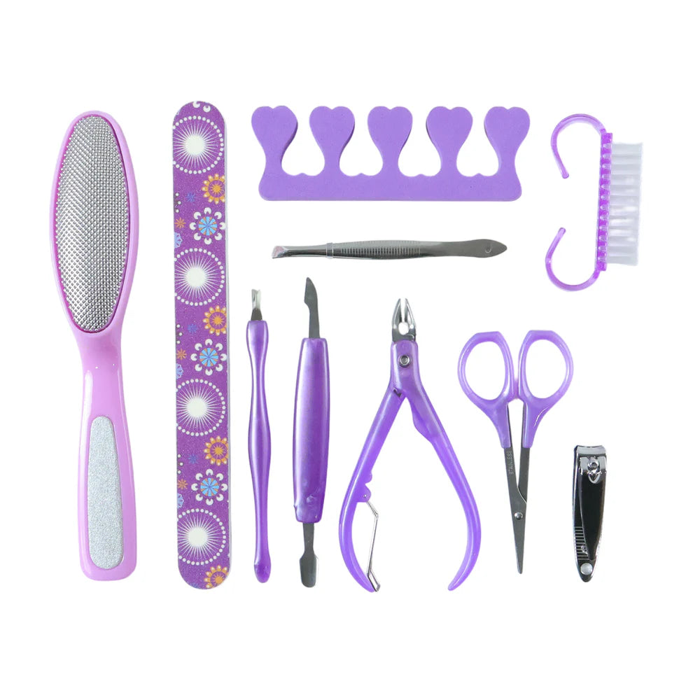 Happyclick Personal Grooming Manicure & Pedicure Nail Care Tool Set (10 Pc Set) - HappyClick