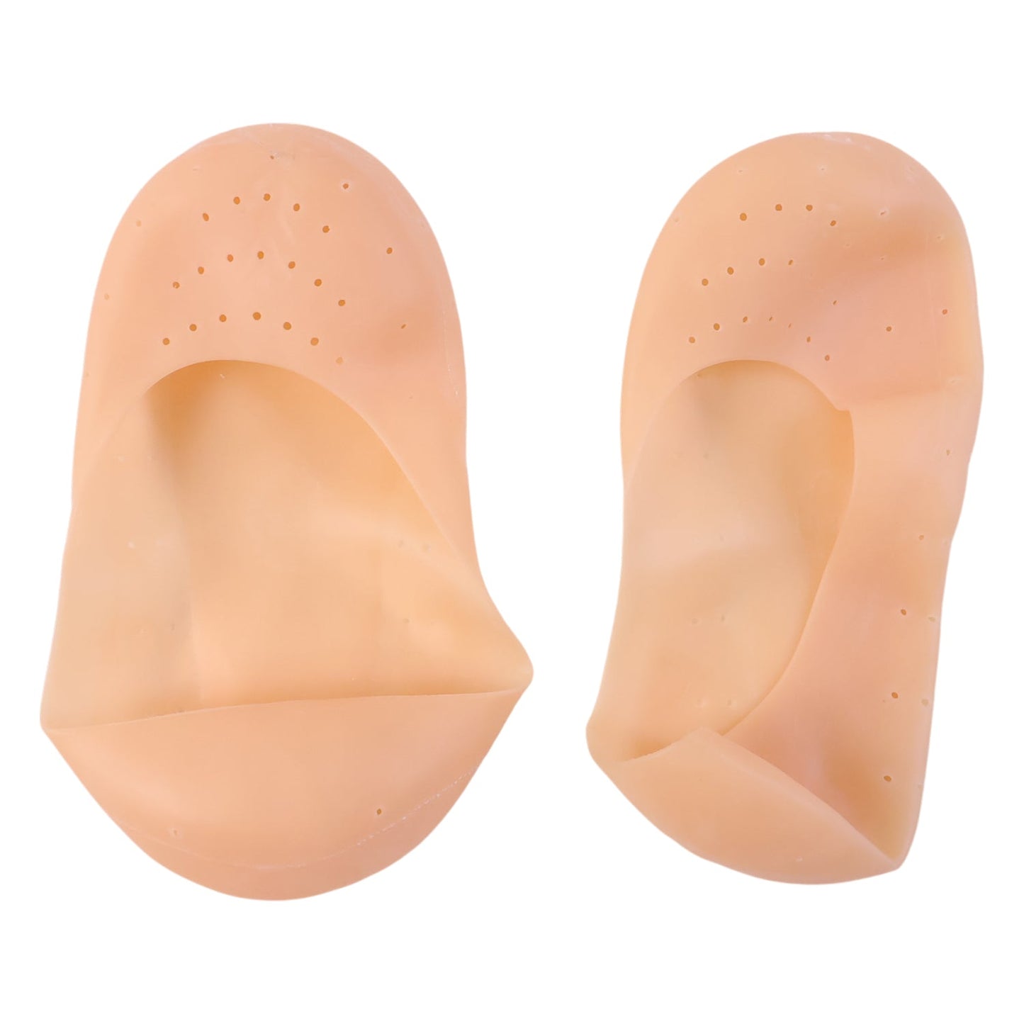Close-up image showing soft silicone gel socks for cracked heel relief