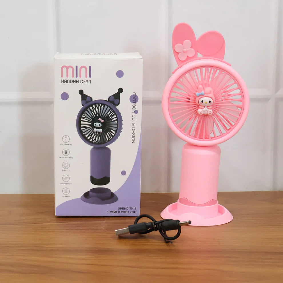 Happyclick Cute Cartoon Design Rechargeable Mini Handheld Fan (1 Pc) - HappyClick