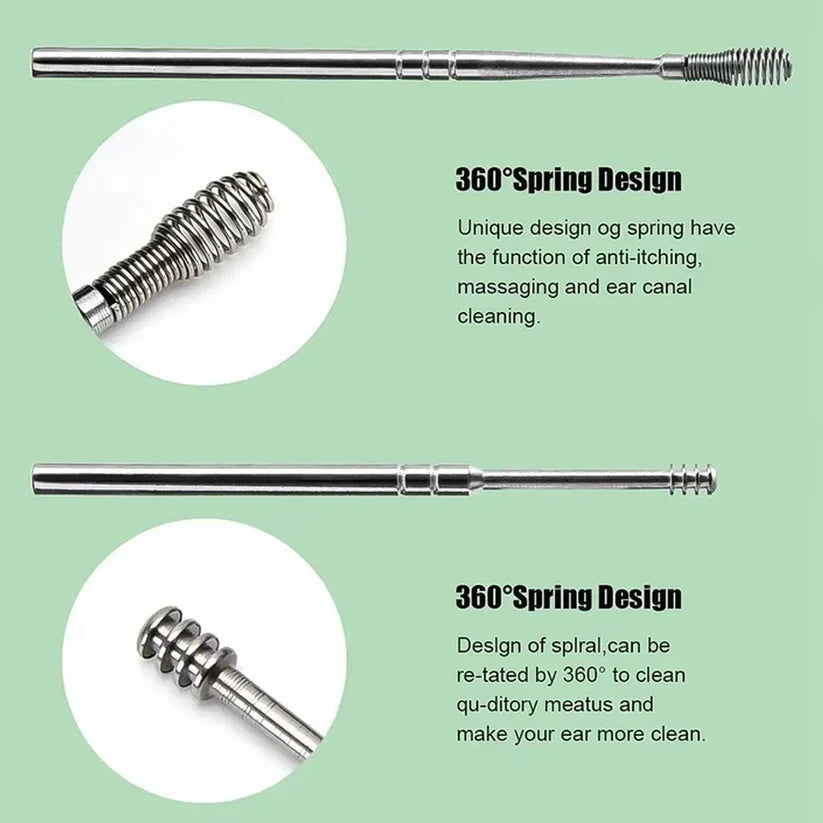 HappyClick 6-in-1 Stainless-Steel Ear Cleaning Tool Kit (1 Pc) - HappyClick