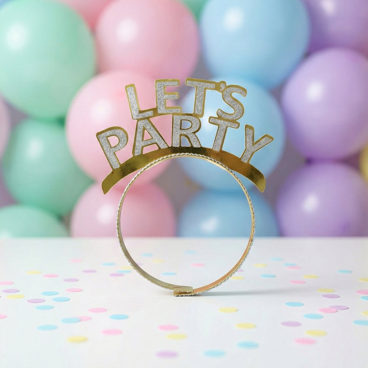 Glitter crown party headband accessory for women and girls at festive parties