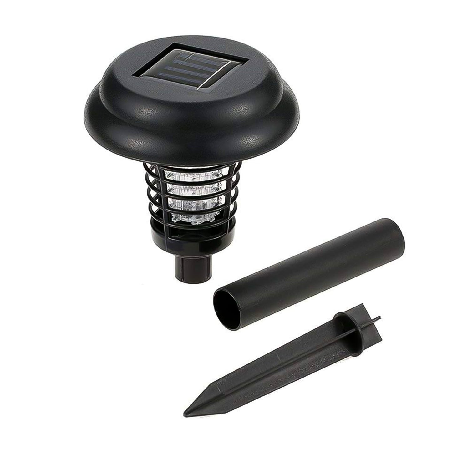 SolarBite UV LED mosquito catcher positioned outdoors near a patio.