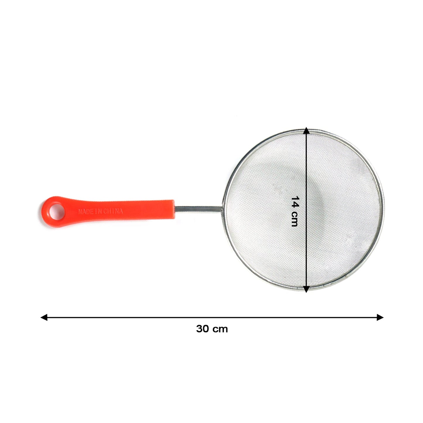 Durable metal fine mesh kitchen strainer with ergonomic handle
