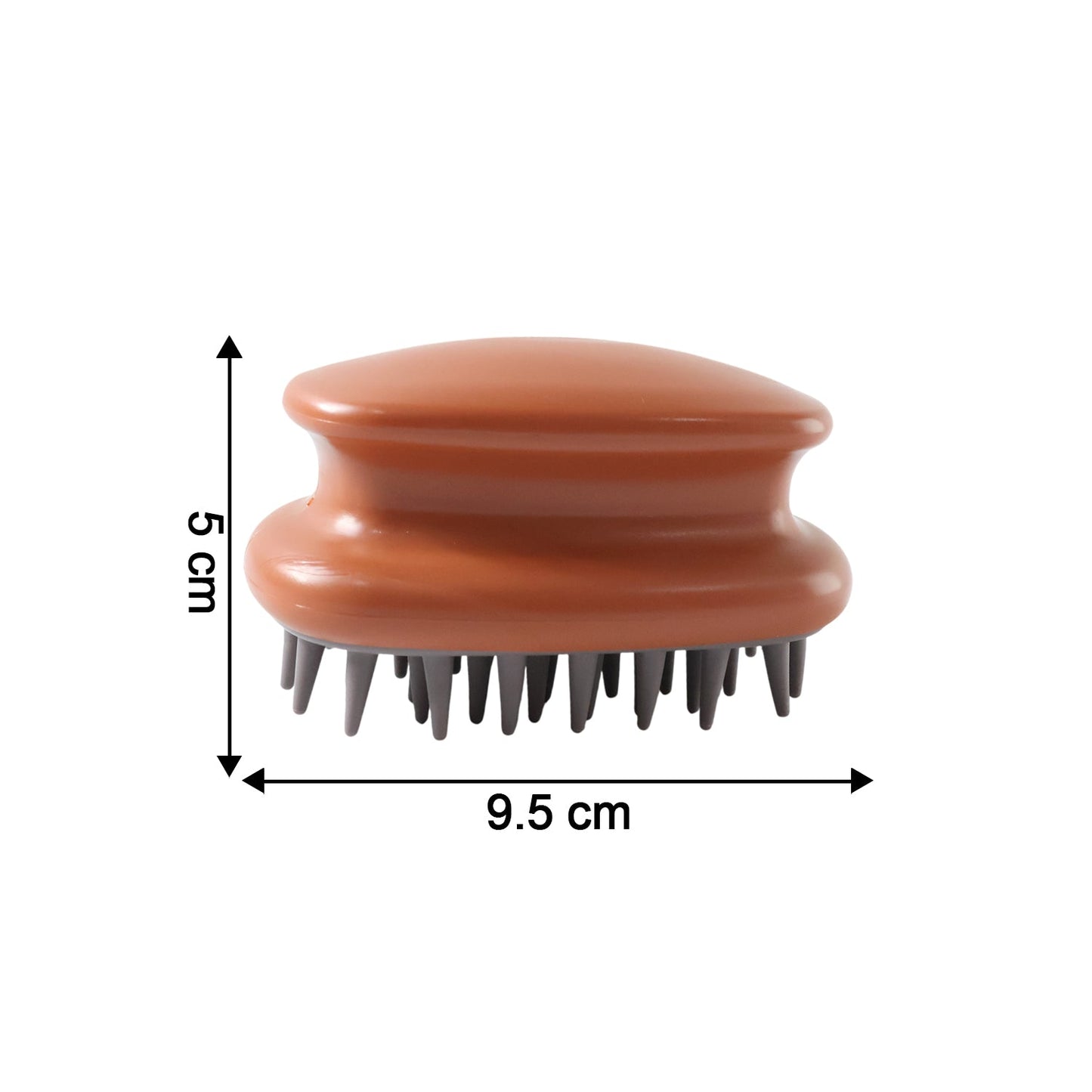 Detailed close-up of flexible bristles on scalp massage brush
