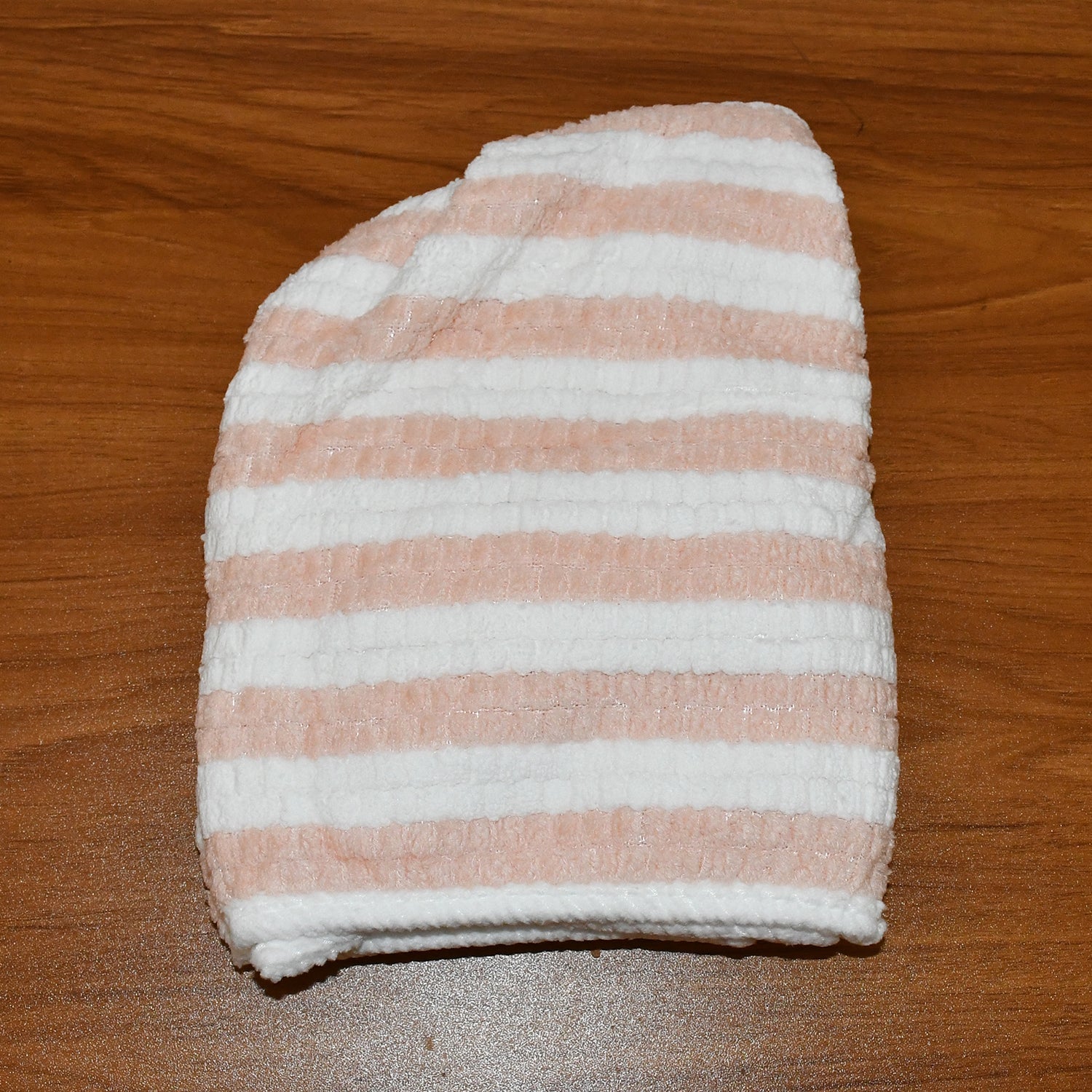 Packaged soft microfiber hair drying towel wrap with teddy bear button