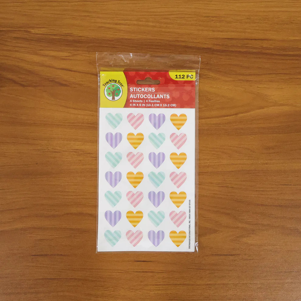 Happyclick Colorful Heart Shape Decorative Sticker Set (4 Sheets, 112 Pc) - HappyClick